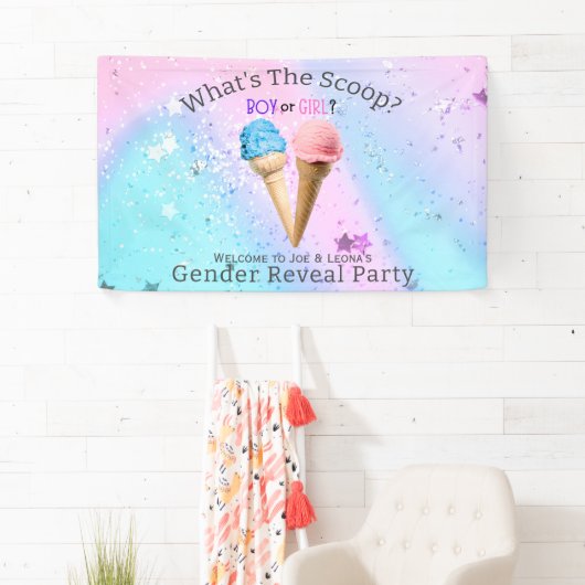 Wat is de Scoop Gender openbaart Ice Cream Spandoek (Insitu)
