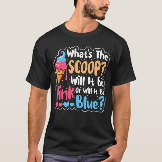 Wat is de Scoop Gender openbaart Ice Cream T-shirt (Voorkant)