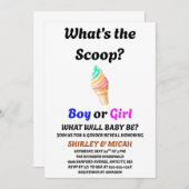 Wat is de Scoop gender reveal party? Kaart (Voorkant / Achterkant)