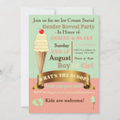 Wat is de Scoop Gender Reveal Uitnodigingen (Voorkant)