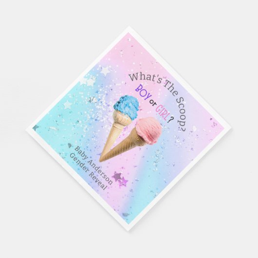 Wat is de Scoop Geslacht Onthullen Ice Cream Custo Servet (Hoek)