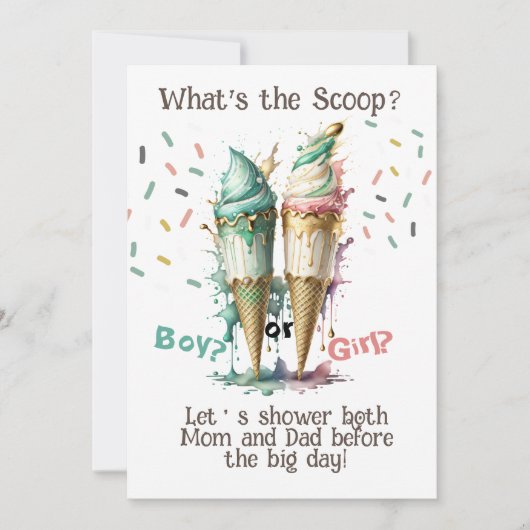 Wat is de scoop geslachtsonthulling Uitnodiging (Voorkant)
