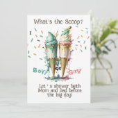 Wat is de scoop geslachtsonthulling Uitnodiging (Staand voorkant)