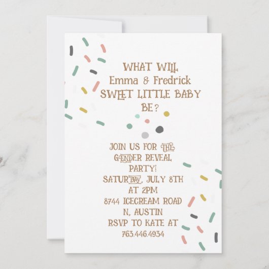 Wat is de scoop geslachtsonthulling Uitnodiging (Achterkant)