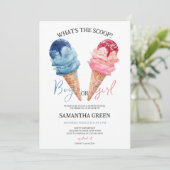 Wat is de Scoop Girl of Boy Gender Reveal Kaart (Staand voorkant)