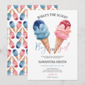 Wat is de Scoop Girl of Boy Gender Reveal Kaart (Voorkant / Achterkant)