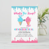Wat is de Scoop Ice Cream Gender Reopenbaart Party Kaart (Staand voorkant)