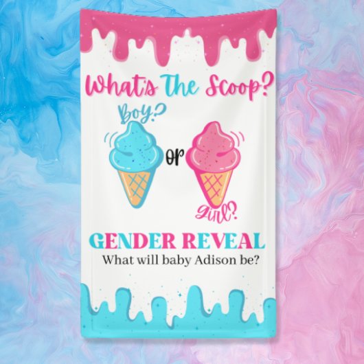 Wat is de Scoop Ice Cream Gender Reveal Banner