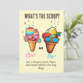 Wat is de Scoop Ice Cream Gender Reveal Kaart (Staand voorkant)