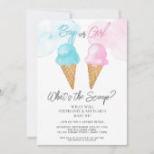 Wat is de Scoop Ice Cream Gender Reveal Party Kaart (Voorkant)