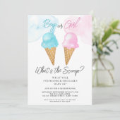 Wat is de Scoop Ice Cream Gender Reveal Party Kaart (Staand voorkant)