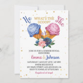 Wat is de Scoop Ice Cream Gender Reveal Party Kaart (Voorkant)