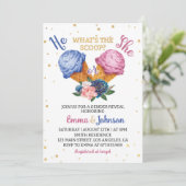 Wat is de Scoop Ice Cream Gender Reveal Party Kaart (Staand voorkant)