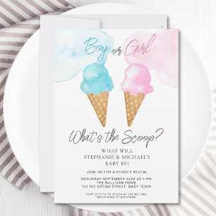 Wat is de Scoop Ice Cream Gender Reveal Party Kaart