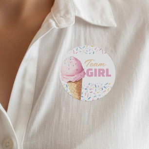 Wat Is De Scoop Ijs Geslacht Reveal Team Meisje Ronde Sticker
