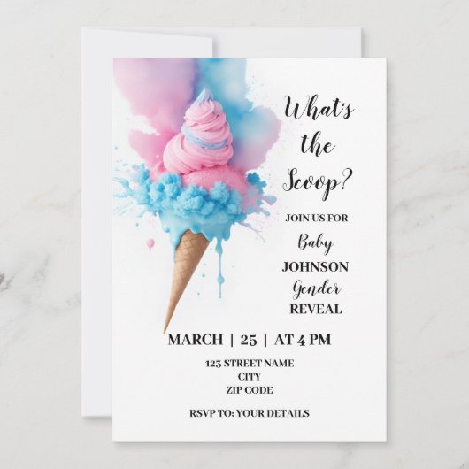Wat is de scoop thema geslacht onthulling kaart (Voorkant)