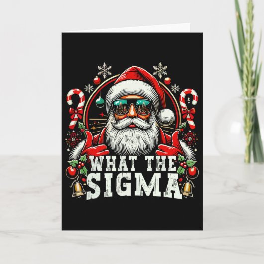 Wat is de Sigma Kerstman Funny Christmas Meme Kers Kaart (Voorkant)