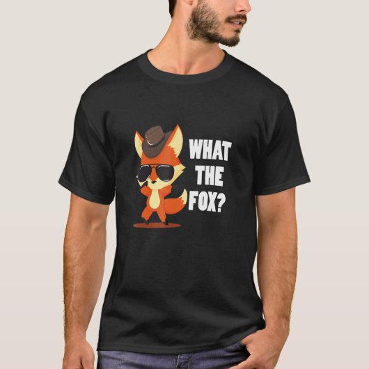 Wat is de vos met Pet en zonnebrillen? T-shirt (Voorkant)