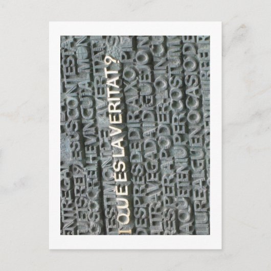 Wat is de waarheid? - Que es la Vertat? Briefkaart (Voorkant)
