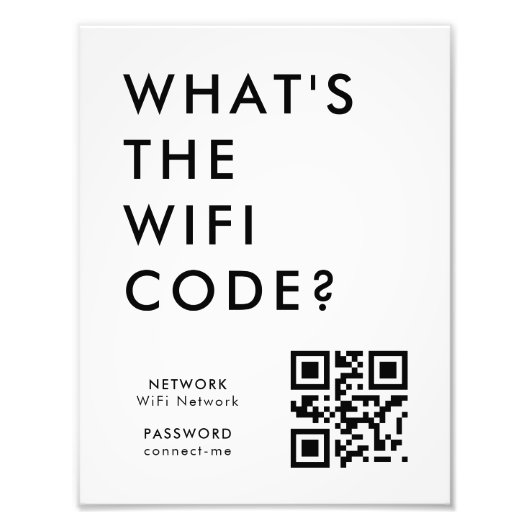 Wat is de WiFi-code? | QR-code scannen om te verbi Foto Afdruk (Voorkant)
