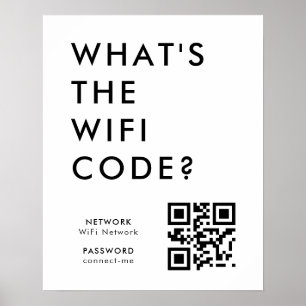 Wat is de WiFi-code?   QR-code scannen om te verbi Poster