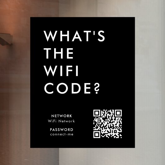 Wat is de WiFi-code? | Wifi Network QR Code Black Raamsticker