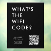 Wat is de WiFi-code? | Wifi Network QR Code Black Raamsticker (Vel 3)