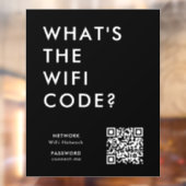 Wat is de WiFi-code? | Wifi Network QR Code Black Raamsticker (Vel 2)