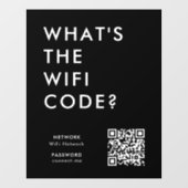 Wat is de WiFi-code? | Wifi Network QR Code Black Raamsticker (Vel)