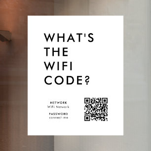 Wat is de WiFi-code?   Wifi Network QR Code White Raamsticker