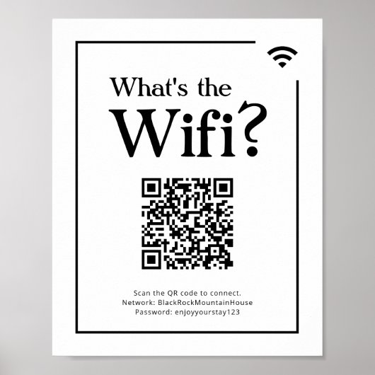 Wat is de Wifi? Teken voor Vacation Rental Home Poster (Voorkant)