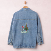 Wat is die grappige kat die Kerstboom omver duwt K Denim Jacket (Hangar)