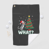 Wat is die grappige kat die kerstboom omver duwt K Golfhanddoek (Insitu)