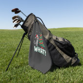 Wat is die grappige kat die kerstboom omver duwt K Golfhanddoek (Groen)