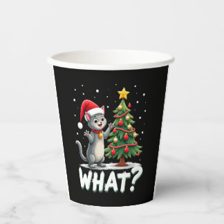 Wat is die grappige kat die kerstboom omver duwt K Papieren Bekers