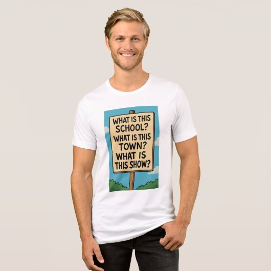 Wat is dit programma?! Tri-Blend shirt (Voorkant volledig)
