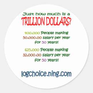 Wat is een biljoen ronde sticker