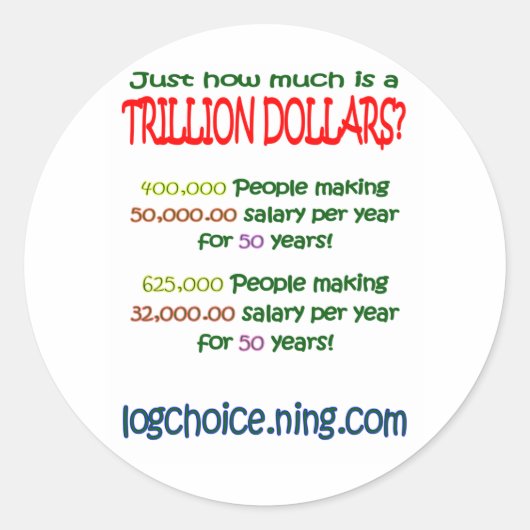 Wat is een biljoen ronde sticker (Voorkant)