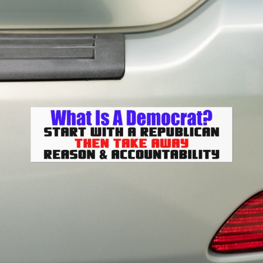 Wat is een democraat? bumpersticker (Op auto)