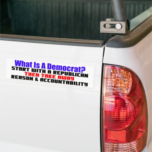 Wat is een democraat? bumpersticker (Op Truck)