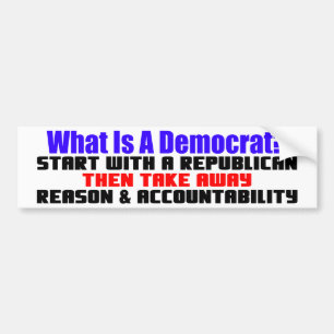 Wat is een democraat? bumpersticker