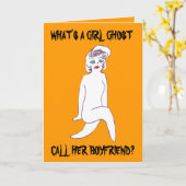 , WAT IS EEN GIRL GHOST HAAR BOYFRIEND-kaart Kaart (Gele Bloem)