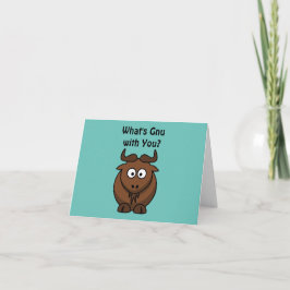 Wat is een grappige Buffalo Cartoon Animal Pun? Kaart