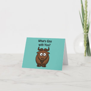 Wat is een grappige Buffalo Cartoon Animal Pun? Kaart