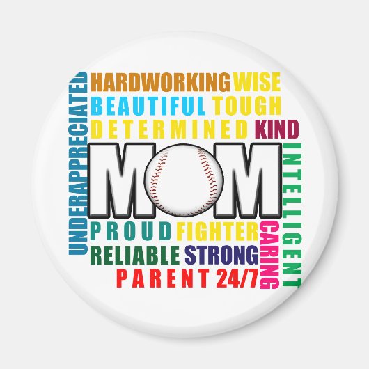 Wat is een honkbal mam copy.png magneet (Voorkant)