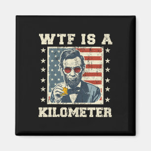 Wat is een kilometer Abe Lincoln 4 juli Grappig Pa Magneet
