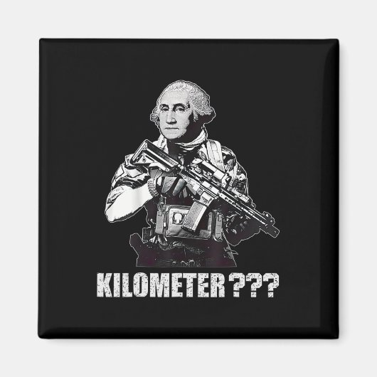 Wat Is Een Kilometer George Washington Meme Grappi Magneet (Voorkant)