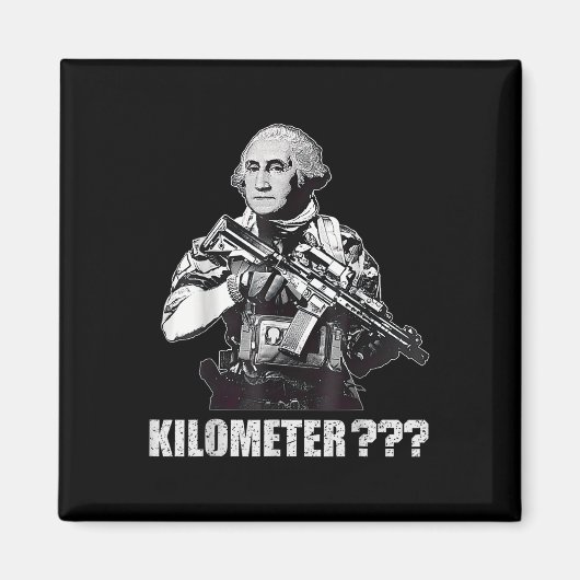 Wat Is Een Kilometer George Washington Meme Grappi Magneet (Voorkant)