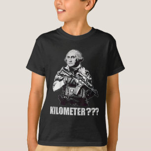 Wat Is Een Kilometer George Washington Meme Grappi T-shirt