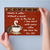 Wat is een koffie zonder donut! flyer (Hand)